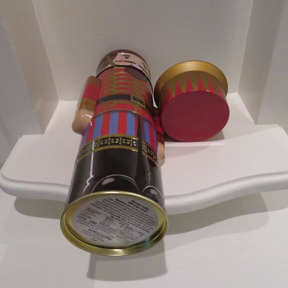 Christmas Red Nutcracker Tin Can Silver Crane Co. Keepsake Gift Empty Container - Picture 10 of 14